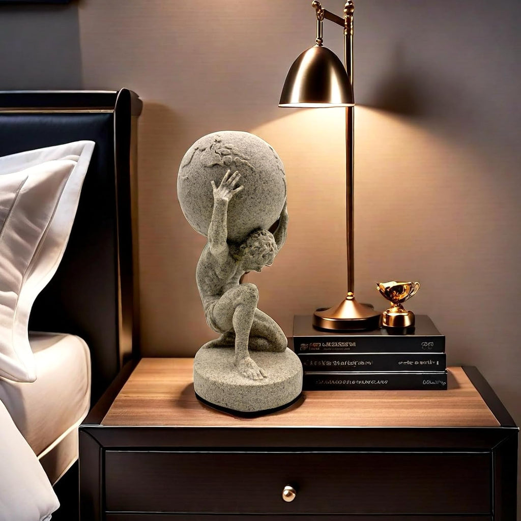 10.5 Inch Greek Atlas Holding World Statue Sculpture Figurine Home Office Living Room Desktop Display Decor Decorative Decoration