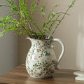Ceramic Flower Vases Set of 3 | Green Rustic Farmhouse Vase Set for Home Decor, Vintage Floral Decorative Vase for Living Room & Kitchen, Mantel & Bookshelf, Centerpieces, Entryway(5.7+5.9+7.1Inch)