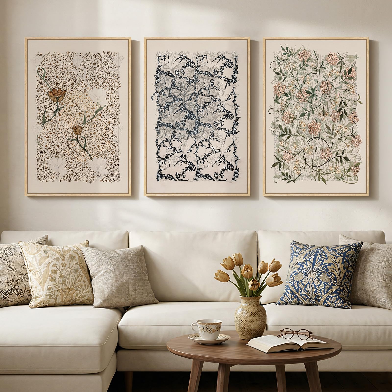 Large Framed Matisse Wall Art for Living room, 3 Piece Colorful Abstract Canvas Artwork for Walls, Retro Vintage Big Matisse Famous Landscape Paintings Prints Pictures for Hallway Home Office 24x36