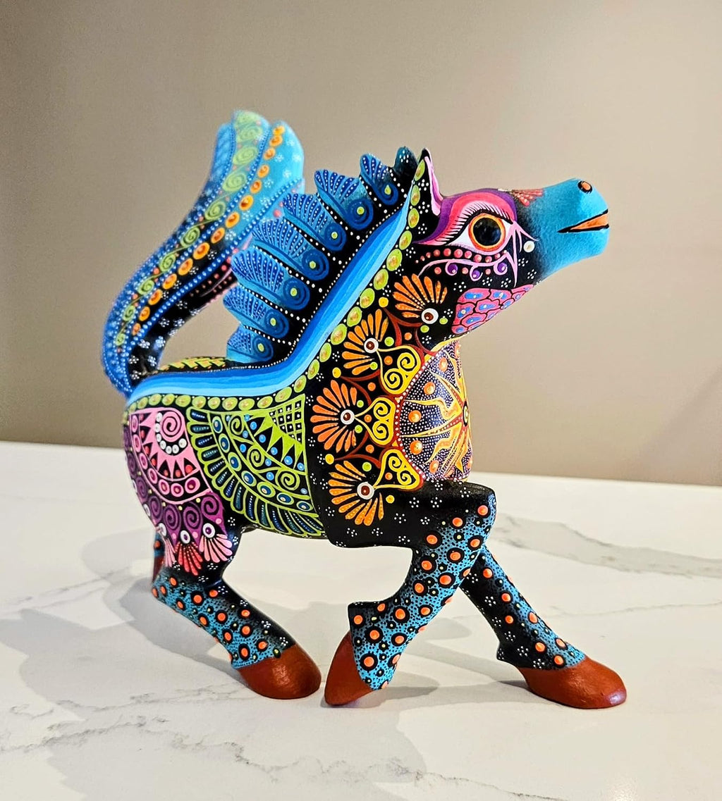 Mexican Alebrije Masterpiece Horse Wood Carving Handcrafted Sculpture (Medium)