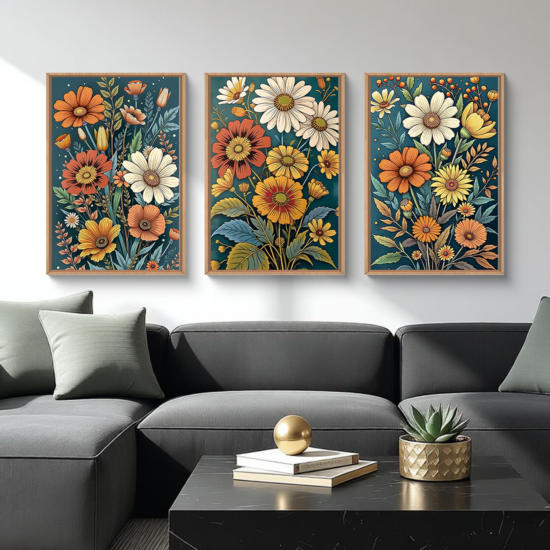 HOURIA Abstract Neutral Vintage Earth Tone Framed Canvas Wall Art Set,Modern Minimalist Rustic Brown Beige Wall Decor,Wabi Sabi Textured Brushstroke Artwork for Living Room,Bedroom,Farmhouse-24"x36"x3