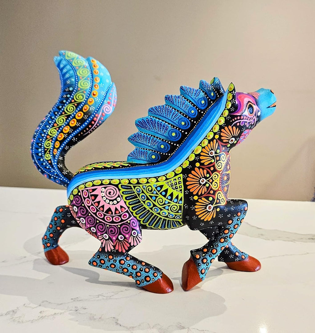 Mexican Alebrije Masterpiece Horse Wood Carving Handcrafted Sculpture (Medium)