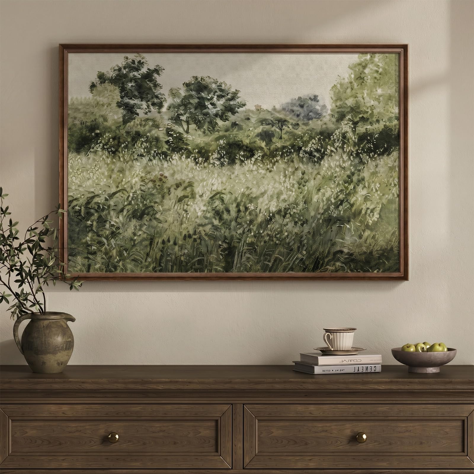 Framed Abstract Flower Wall Art, Colorful Botanical Floral Canvas Painting Prints for Modern Farmhouse Wall Art Decor, Wildflower Pictures for Living Room Bedroom Dining Room Wall Decor, 24x36 Inch