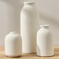 Ceramic Vase Set of 3, Decorative Terracotta Farmhouse Rustic Vases for Living Room Kitchen Bedroom Bathroom Entryway Mantel Table, Pottery Home Decor for Bouquet Pampas Grass Dried Fresh Flowers