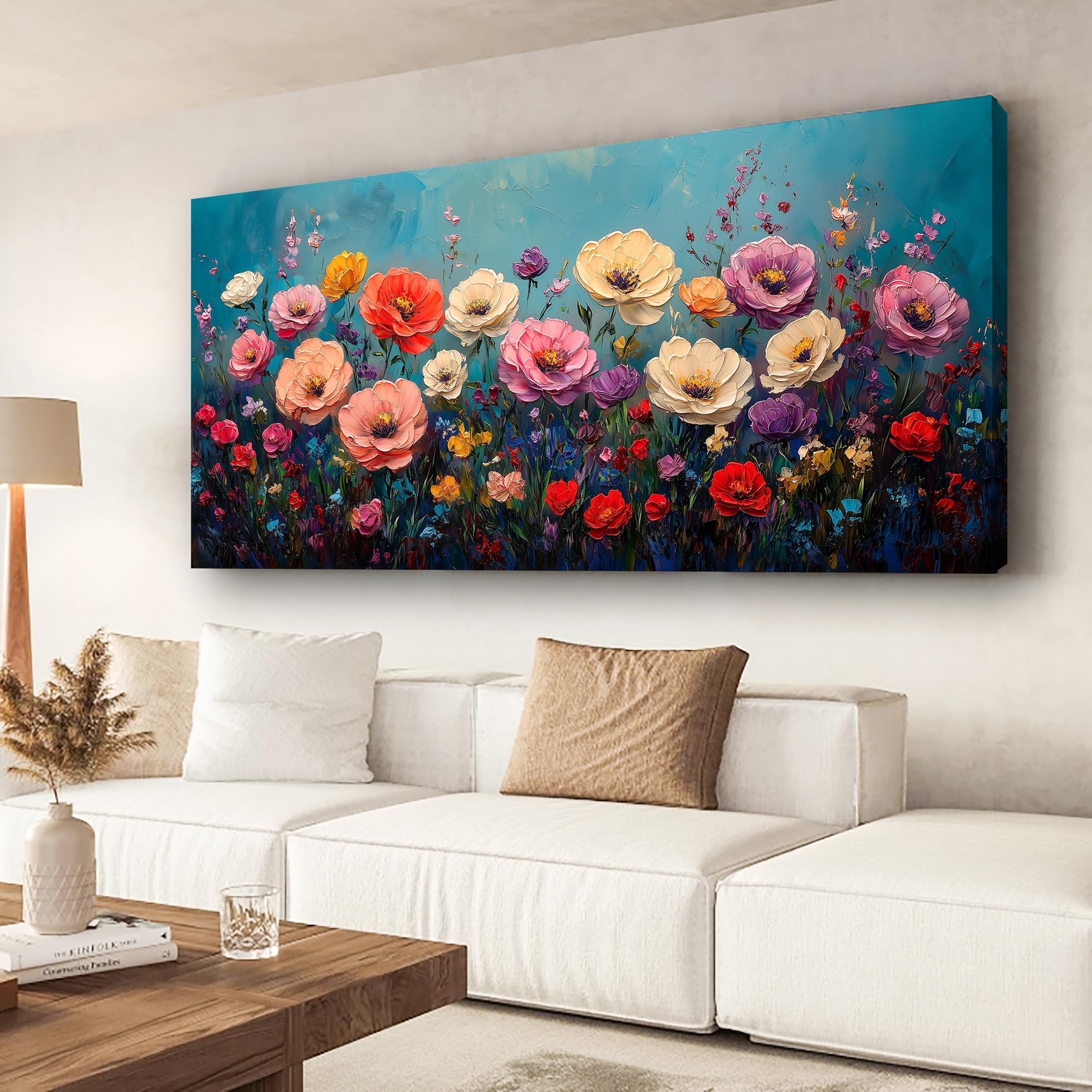 Abstract Canvas Wall Art for Living room Office Bedroom Golden Blue Wall Art Print Oil Paintings Modern Abstract River Texture Pictures Wall Decor Artwork Waterproof Ready to Hang - 20in * 40inch