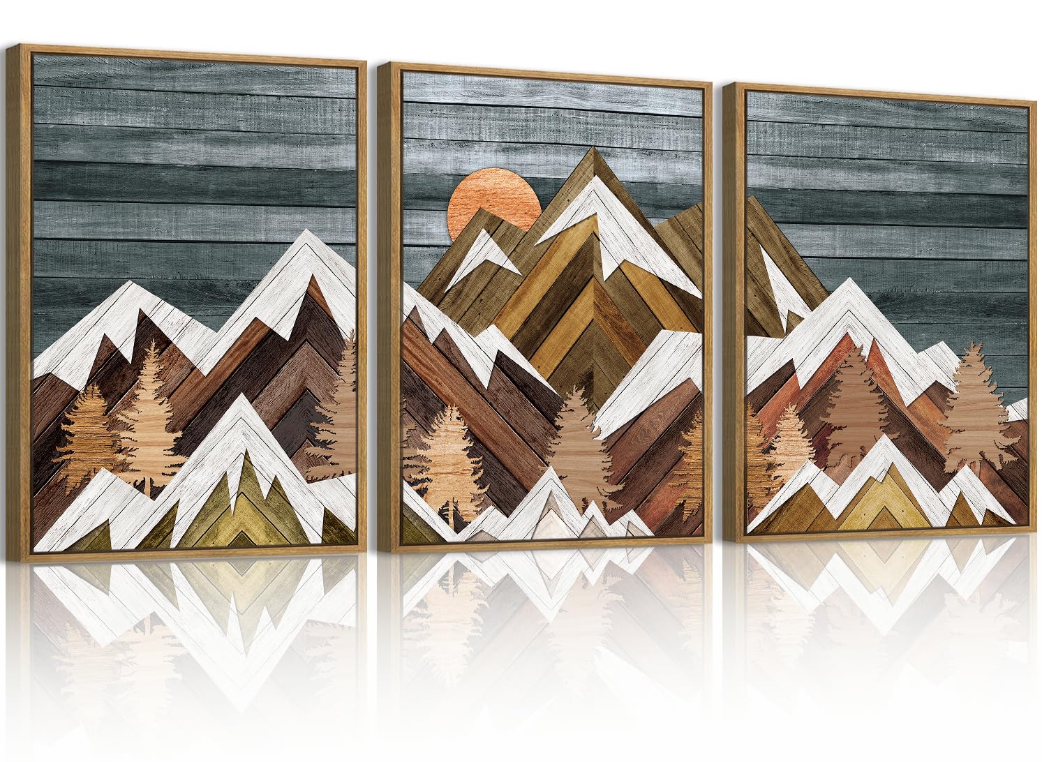 Large Abstract Paintings Framed Neutral Canvas Prints Mid Century Modern Wall Art Abstract Wall Decor Neutral Wall Pictures Elegant Modern Paintings for Living Room Bedroom Bathroom Office 36x24 Inch 3 Piece