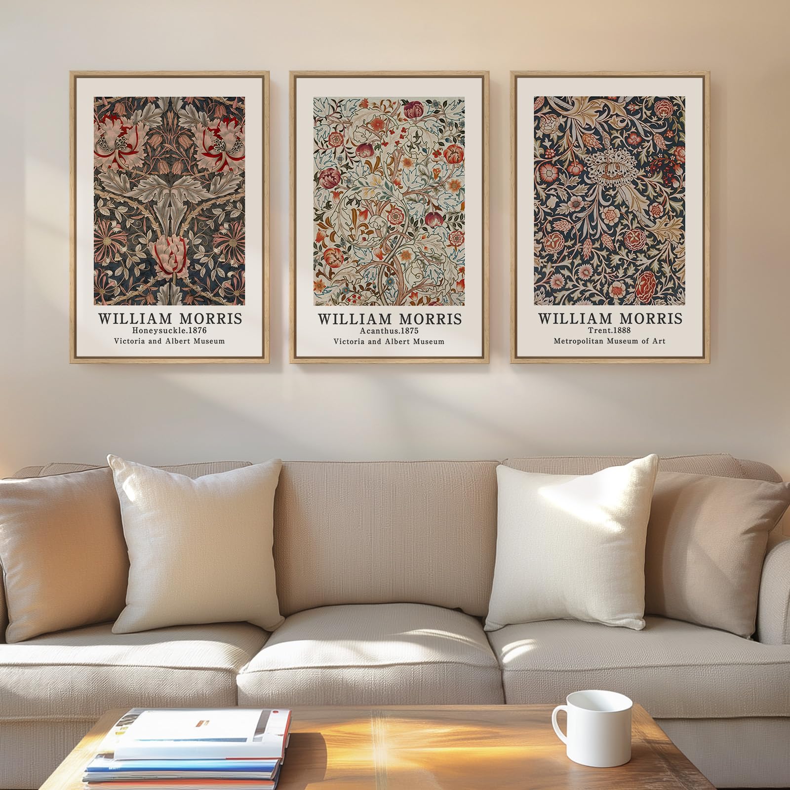 Large Framed Matisse Wall Art for Living room, 3 Piece Colorful Abstract Canvas Artwork for Walls, Retro Vintage Big Matisse Famous Landscape Paintings Prints Pictures for Hallway Home Office 24x36