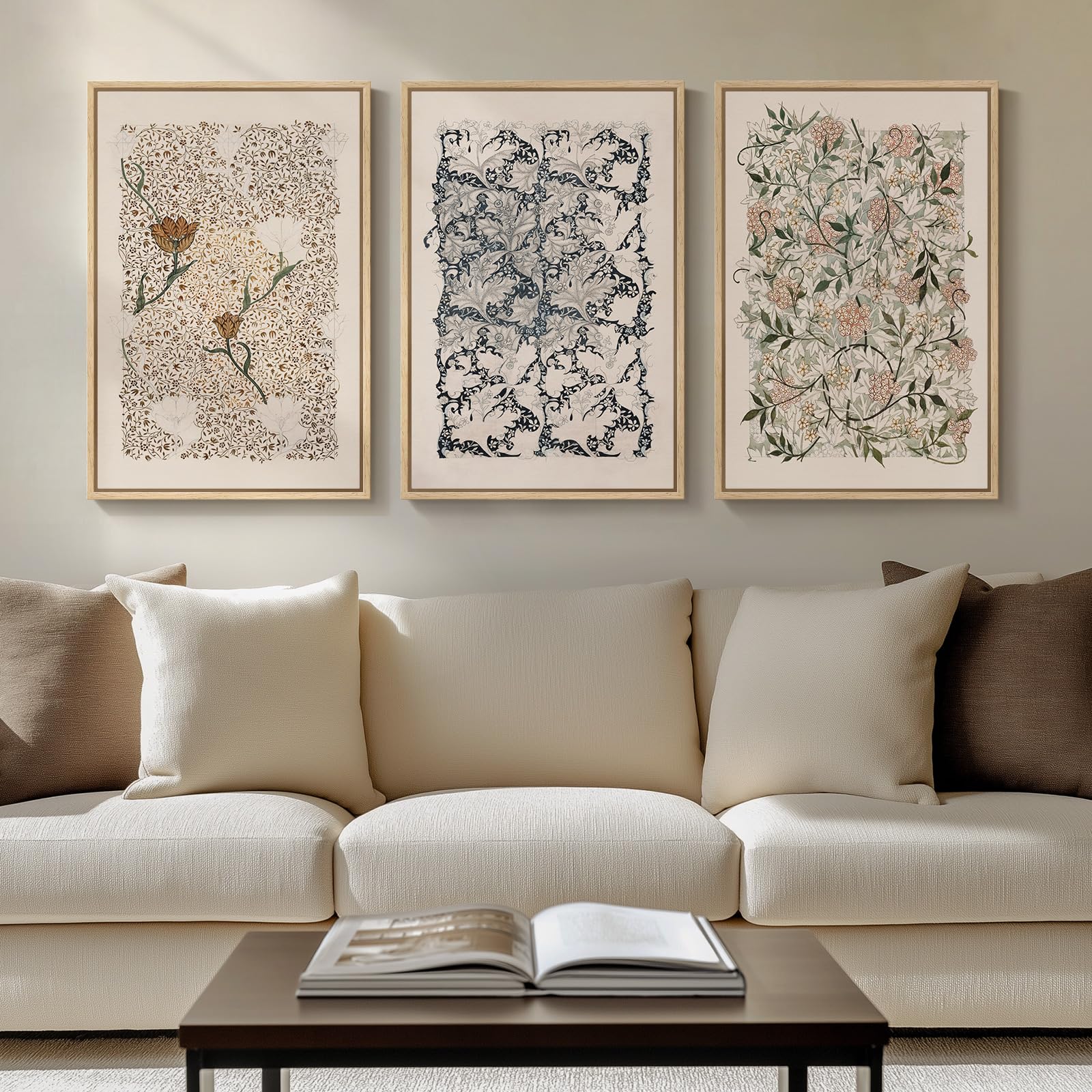 Large Framed Matisse Wall Art for Living room, 3 Piece Colorful Abstract Canvas Artwork for Walls, Retro Vintage Big Matisse Famous Landscape Paintings Prints Pictures for Hallway Home Office 24x36