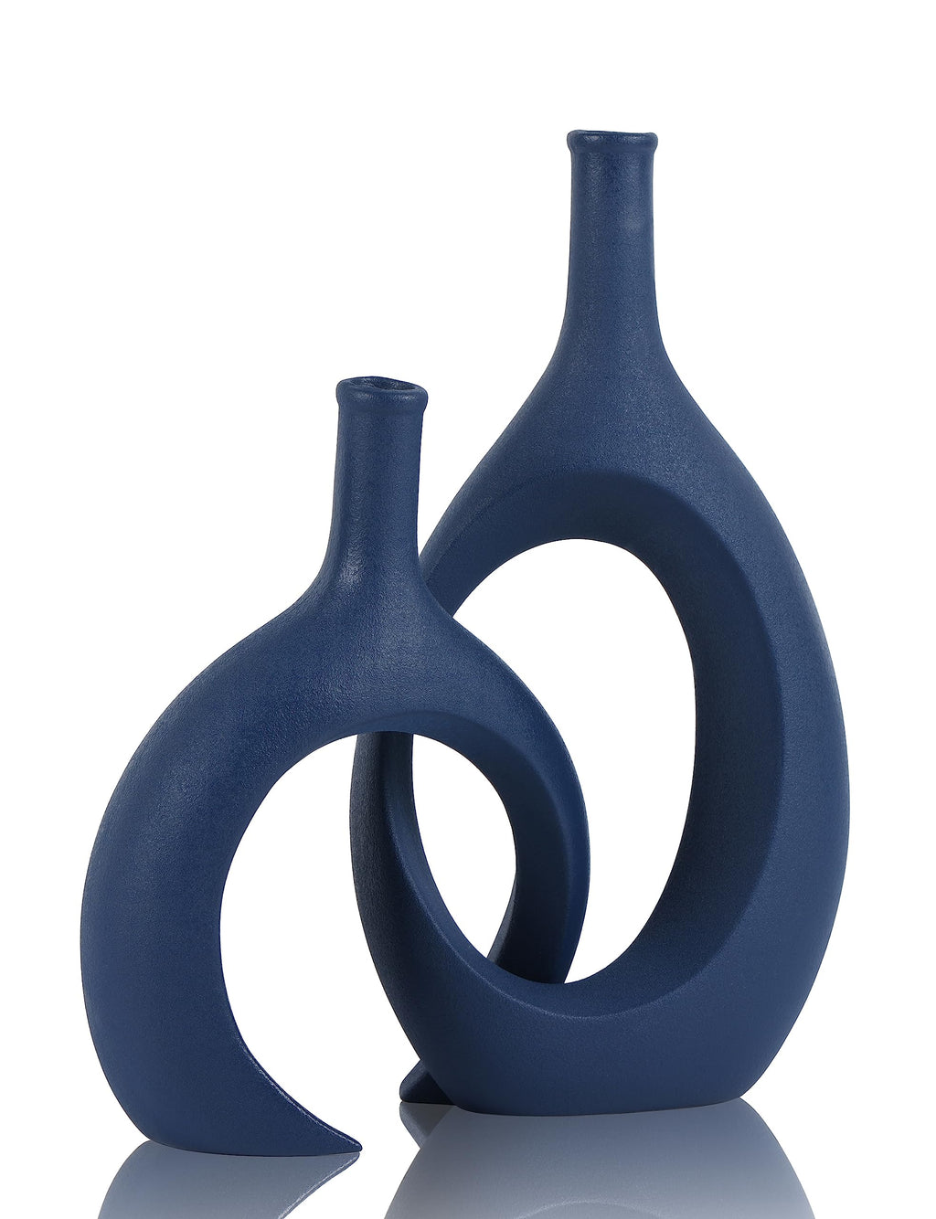 WUBIANJIE Red Ceramic Vase Set - Modern Boho Decor, Snuggle Design, Vases for Living Room, Bedroom, Coffee Table, Fireplace