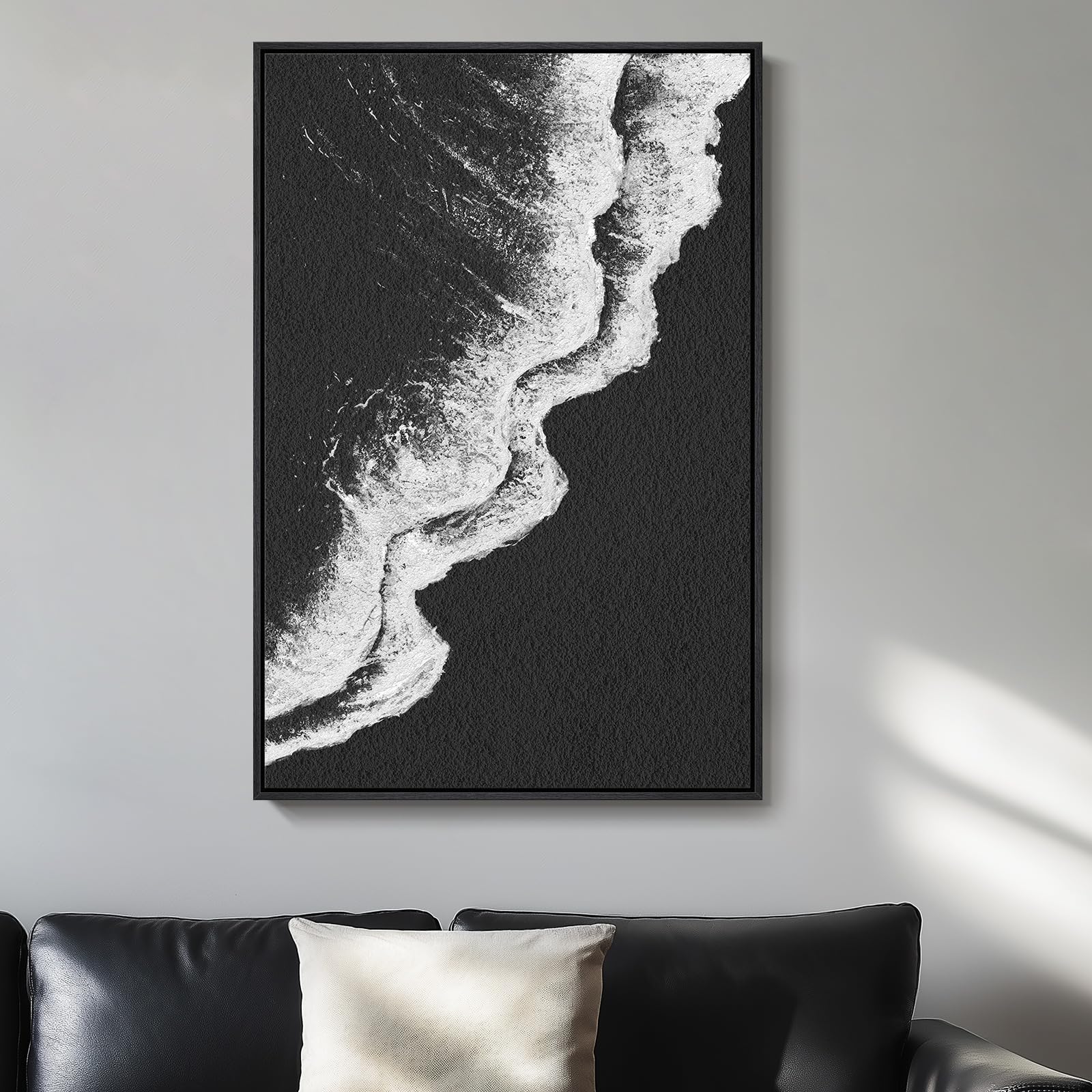 Framed Green Abstract Wall Art, Modern Canvas Prints Paintings for Walls, Contemporary Minimalist Colorful Brushstroke Pictures for Living Room Dining Bedroom Office Hallway Wall Decor 36x24 In