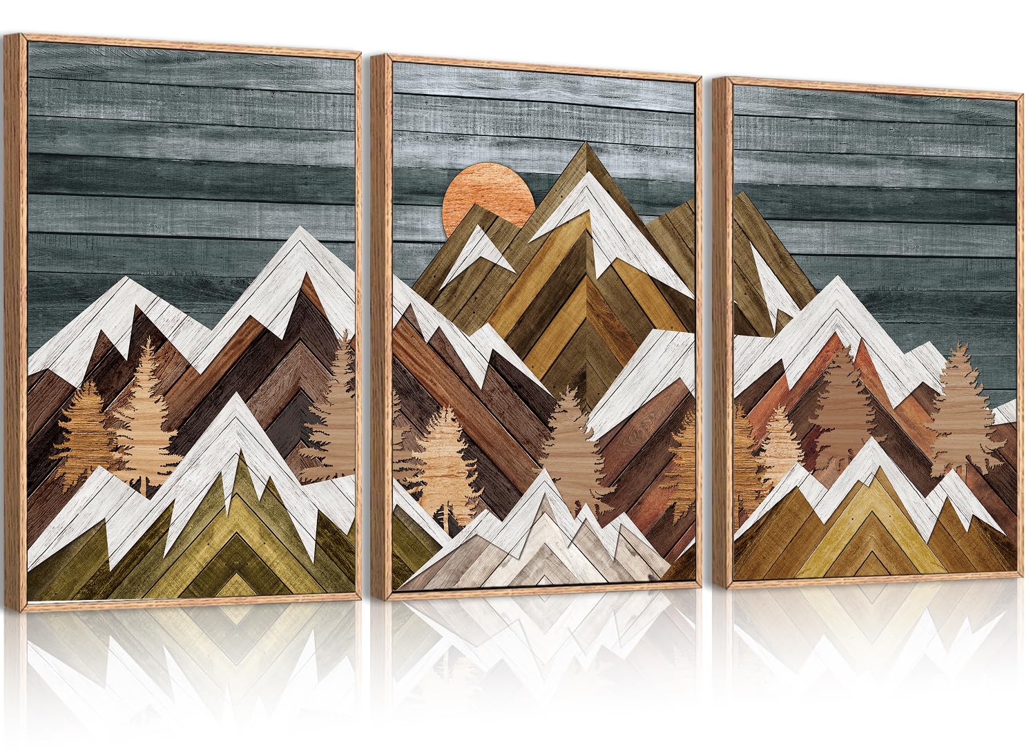 Large Abstract Paintings Framed Neutral Canvas Prints Mid Century Modern Wall Art Abstract Wall Decor Neutral Wall Pictures Elegant Modern Paintings for Living Room Bedroom Bathroom Office 36x24 Inch 3 Piece