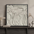 Framed Neutral Abstract Wall Art, Large Modern Canvas Prints Paintings Artwork for Walls, Minimalist Earth Tone Abstract Pictures for Living Room Lounge Dining Bedroom Office Wall Decor 30x30 In