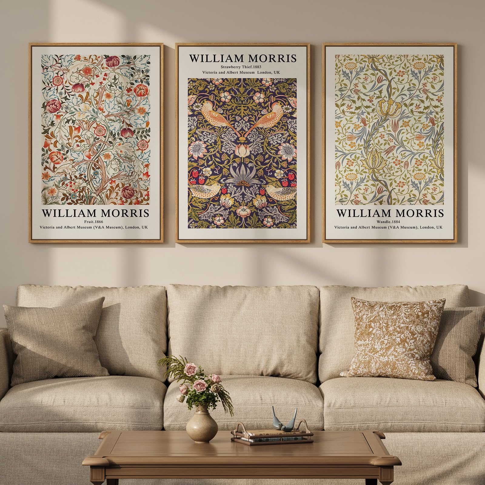 Large Framed Matisse Wall Art for Living room, 3 Piece Colorful Abstract Canvas Artwork for Walls, Retro Vintage Big Matisse Famous Landscape Paintings Prints Pictures for Hallway Home Office 24x36