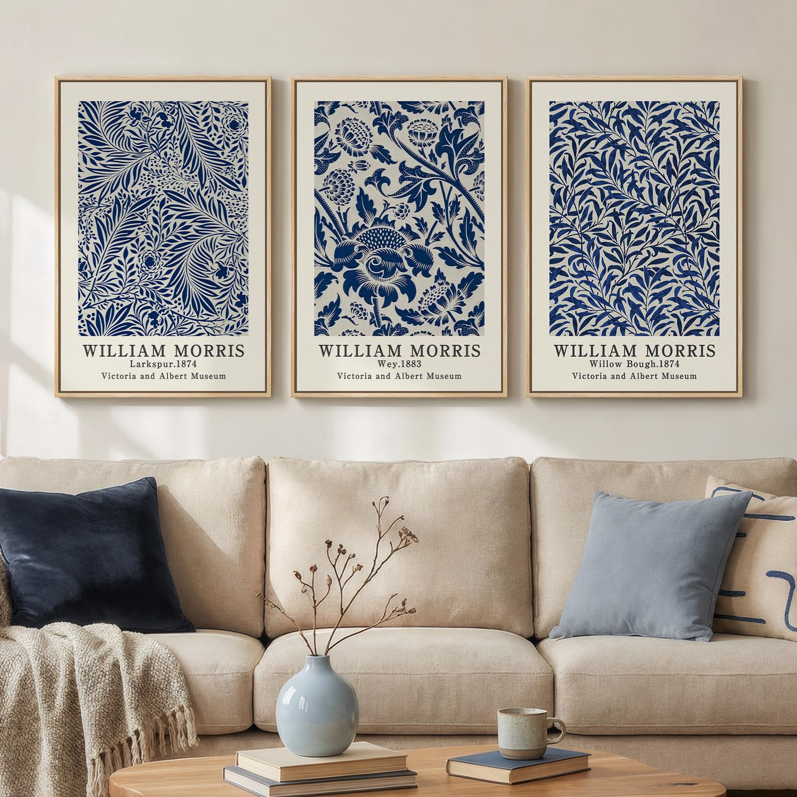 Large Framed Matisse Wall Art for Living room, 3 Piece Colorful Abstract Canvas Artwork for Walls, Retro Vintage Big Matisse Famous Landscape Paintings Prints Pictures for Hallway Home Office 24x36