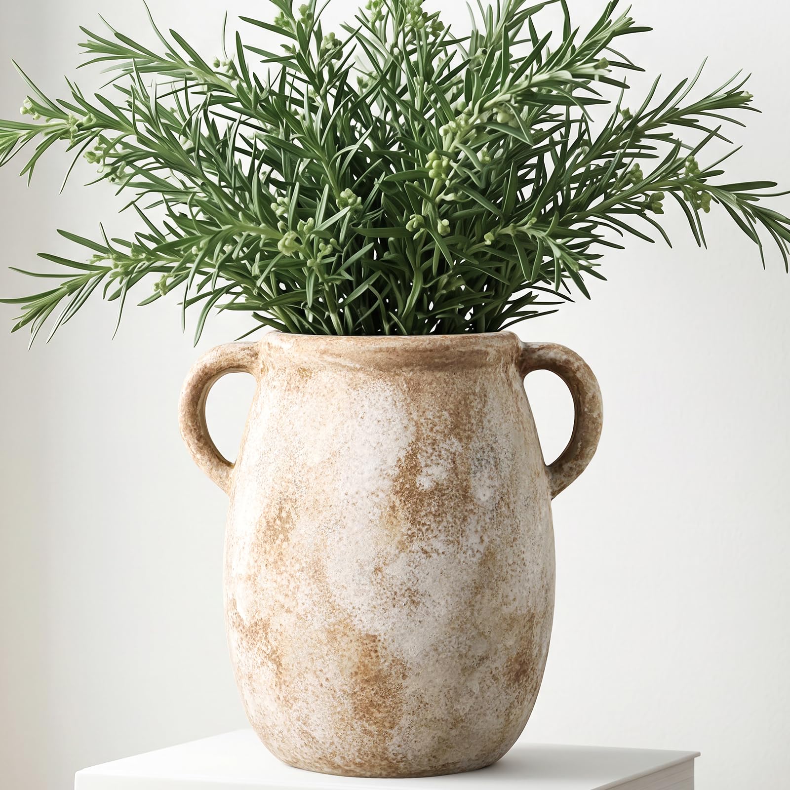 Modern Ceramic Vase Set of 5, Vases Home Decor Rustic Farmhouse Decorative Vase Pottery Vases for Bouquet Pampas Grass Dried Fresh Flowers, Table Living Room Kitchen Bedroom