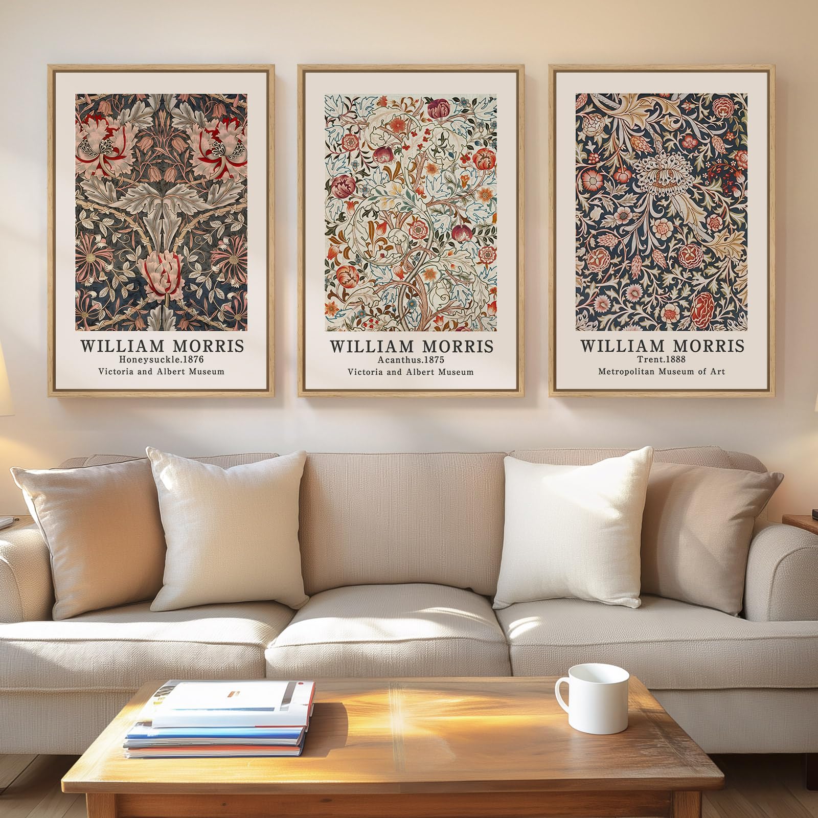 Large Framed Matisse Wall Art for Living room, 3 Piece Colorful Abstract Canvas Artwork for Walls, Retro Vintage Big Matisse Famous Landscape Paintings Prints Pictures for Hallway Home Office 24x36