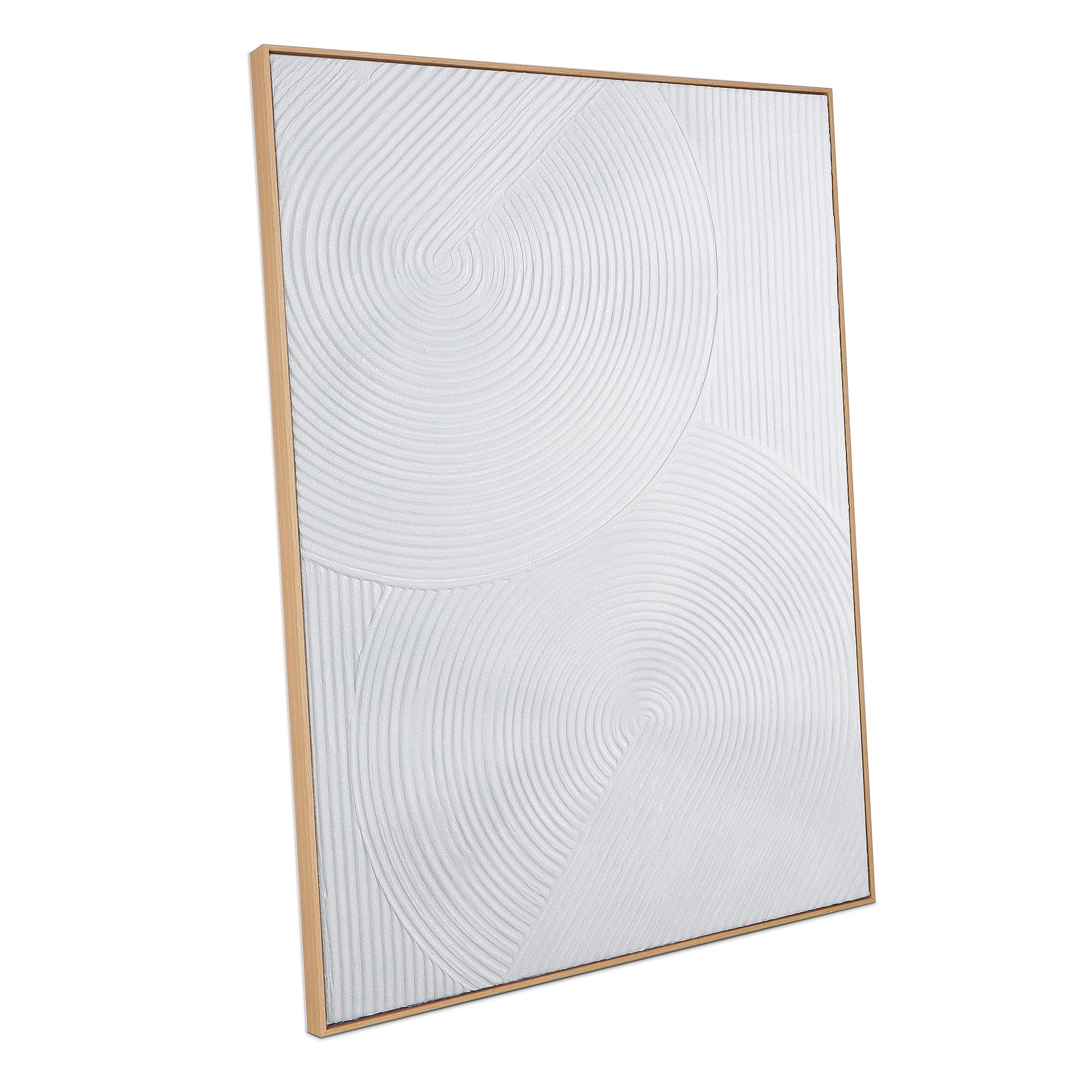 Framed Neutral Abstract Wall-Art Painting - Large Abstract Canvas Wall Decor 3D Curve Illustrations Hand painting for Living Room, Bedroom, Office - 2 Piece 28 x 40 Inch, Ready to Hang