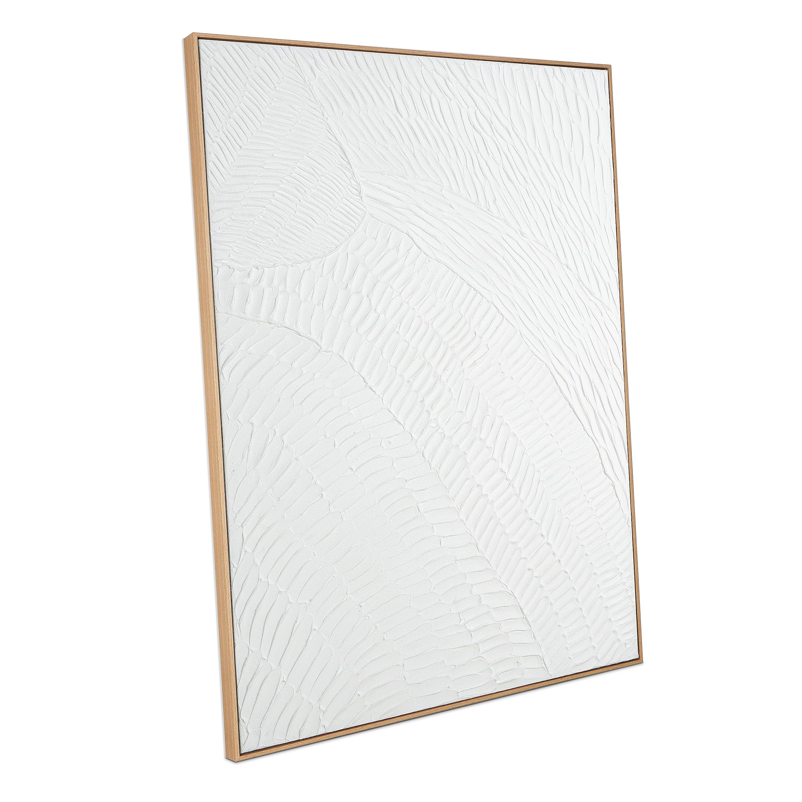 Framed Neutral Abstract Wall-Art Painting - Large Abstract Canvas Wall Decor 3D Curve Illustrations Hand painting for Living Room, Bedroom, Office - 2 Piece 28 x 40 Inch, Ready to Hang
